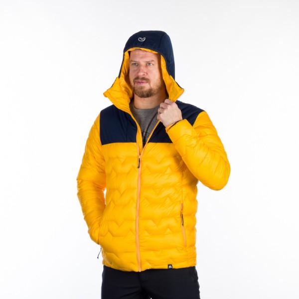 V hladnih mesecih se ogrejte z našo moško toplo jakno. Ta jakna je zasnovana za maksimalno zaščito in udobje v vsakem vremenu. Rumene barve.