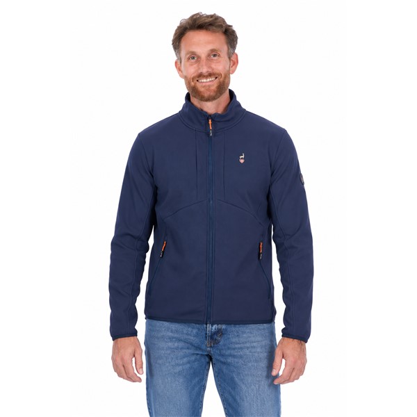 Moški midlayer AULP ELBIN NAVY v elegantni temno modri barvi združuje dvoslojno raztegljivo tkanino Double-Faced Stretch, udobno prileganje, svobodo gibanja, celotno sprednjo zadrgo in dva praktična žepa z zadrgo. Funkcionalna moška flis jopica je primerna kot srednji sloj za smučanje, pohodništvo in druge športne aktivnosti na prostem.