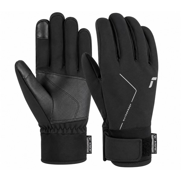 Multifunkcijske rokavice REUSCH DIVER X R-TEX® XT TOUCH-TEC™ v barvi BLACK/SILVER z nepremočljivo, protivetrno in zračno membrano R-TEX® XT, zunanjo tkanino Softshell, notranjo podlogo MicroActive, tehnologijo TOUCH-TEC™ za uporabo zaslonov na dotik, ojačano dlanjo in nastavljivo zapestno manšeto. Primerne za pohodništvo, kolesarjenje, zimske sprehode in različne aktivnosti na prostem.