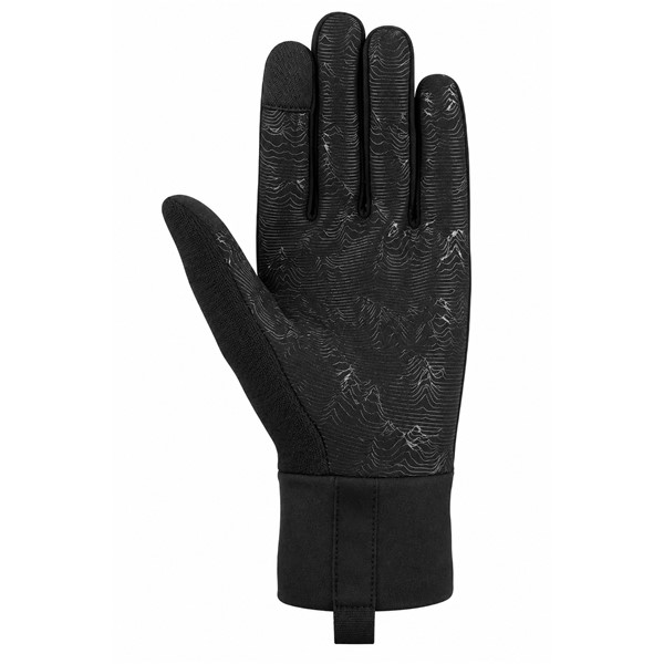 Multifunkcijske rokavice REUSCH LIAM TOUCH-TEC™ v črni barvi BLACK iz funkcionalnih materialov Fleece, Terry Cotton in Stretch Mesh, z vetrovno zaščito, izjemno zračnostjo, tehnologijo TOUCH-TEC™ na palcu in kazalcu, silikonskim potiskom na dlani, oprijeto zapestno manšeto Tight Cuff, zanko Pull 