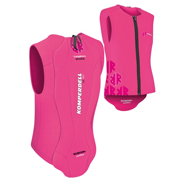 Light children's protective vest KOMPERDELL Air Vest Pink with adjustable double-density foam and multi-layer back protector Cross 6.0.