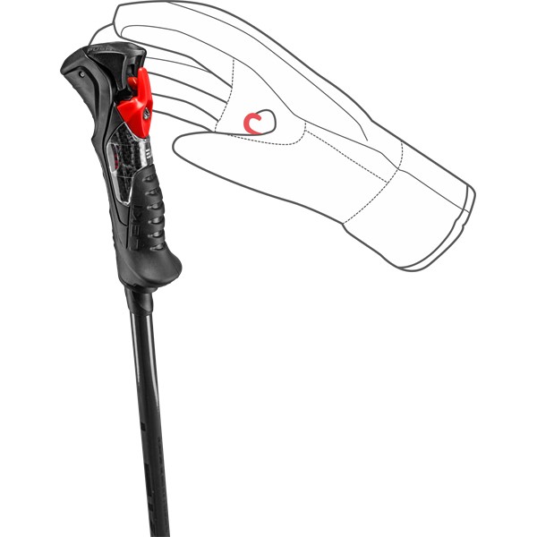 Lahke športne smučarske palice LEKI Airfoil 14 TR s 14-milimetrskim profilom Airfoil, sistemom Trigger 3D in konico Flex Tip