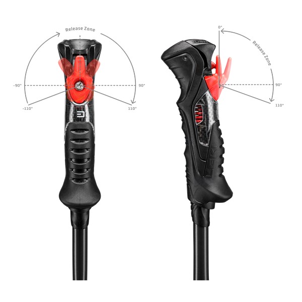 Lahke športne smučarske palice LEKI Airfoil 14 TR s 14-milimetrskim profilom Airfoil, sistemom Trigger 3D in konico Flex Tip