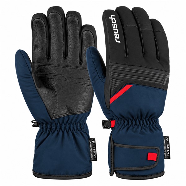Smučarske rokavice REUSCH BRADLEY R-TEX® XT v barvni kombinaciji DRESS BLUE / FIRE RED. Nepremočljiva membrana R-TEX® XT, izolacija TecFill™, prožen Softshell Premium, dlan Quantum PU in podloga MicroActive zagotavljajo toploto, udobje in zanesljivo zaščito med smučanjem.