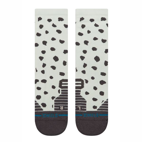 Nogavice STANCE Leopard LBU M Crew Med v svetlo modri barvi z leopardjim vzorcem, srednje visoke športne in lifestyle nogavice za vsakodnevno uporabo.