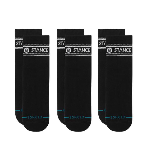 Stance Vital Quarter Black 3 Pack – black athletic socks in a triple-pack, suitable for sports activities and everyday use.