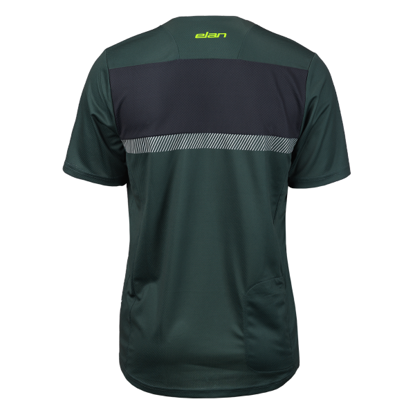 Men's Elan Bike cycling jersey in green, comfortable and breathable, suitable for cycling in warm conditions.