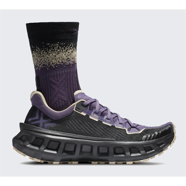 Vijolično-črne unisex trail superge X-BIONIC TERRASKIN X03 Deep Purple X Black Sand z Vibram MegaGrip podplatom