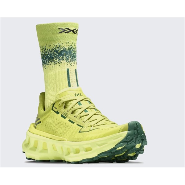 Zeleno-rumene unisex trail superge X-BIONIC TERRASKIN X03 Electric Energy Dark Green z Vibram MegaGrip podplatom