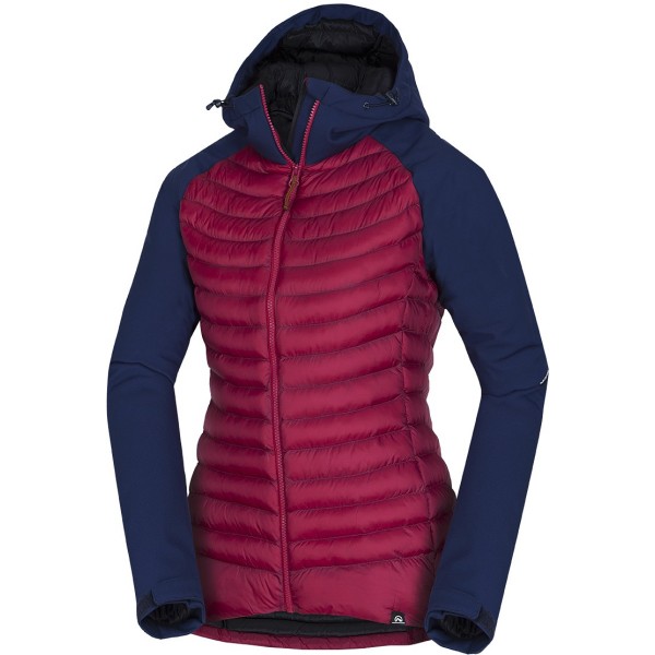 Lahka, topla hibridna jakna Northfinder JULIANNE navduši s svojim kontrastnim slogom in odličnimi lastnostmi. Odporna je na veter in dobro izolira med hladnimi dnevi.