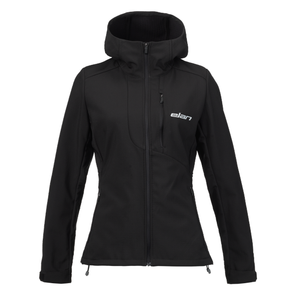 The Elan softshell jacket is designed for dynamic activities and variable weather. Made from stretchy fabric, it offers freedom of movement and comfort. The hood protects against the elements, while adjustable cuffs allow for a customizable fit.