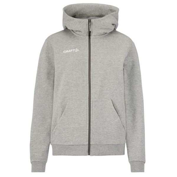 Ženska jopica Craft Community 2.0 FZ Hoodie W je udobna športna jopica z zadrgo po celotni dolžini, izdelana iz mehkega in prijetnega materiala. Omogoča dobro zračnost in svobodo gibanja, zato je odlična izbira za prosti čas, sprehode ali lahke športne aktivnosti. Klasičen in čist dizajn poskrbi za vsestransko uporabnost v vsakdanjih kombinacijah.
