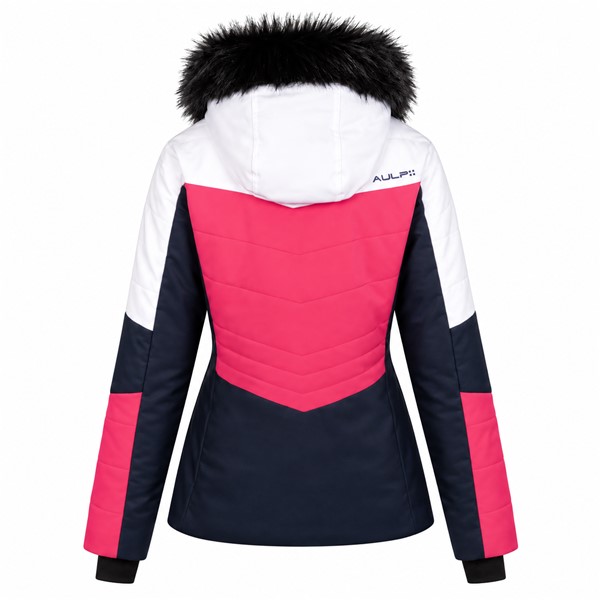 Ženska smučarska jakna AULP SANDI PINK FLASH v izraziti rožnati barvi. Membrana 15K/15K zagotavlja vodni stolpec 15.000 mm in zračnost 15.000 g/m²/24 h. Jakna ima sintetično izolacijo, snemljivo kapuco, odstranljivo umetno krzno, notranjo snežno manšeto s protizdrsnim trakom ter Lycra manšete z odprtinami za palce. Odlična izbira za smučarke, ki želijo funkcionalno in elegantno smučarsko oblačilo.