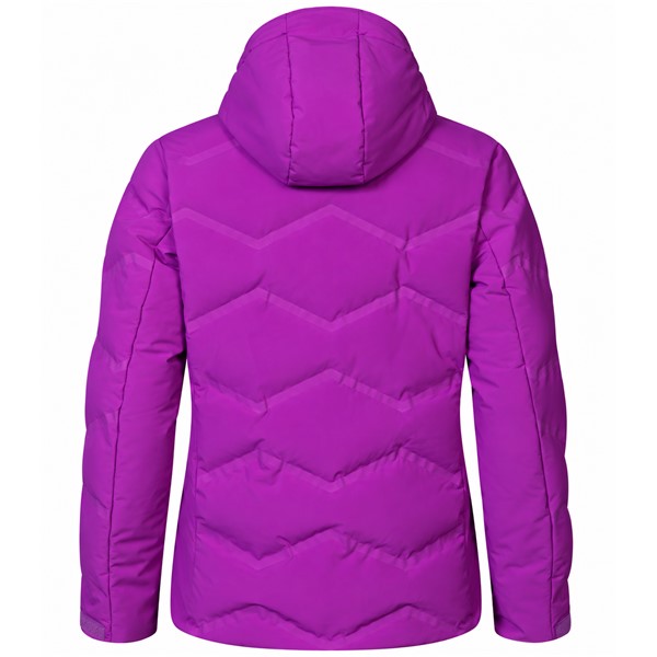 Ženska nepremočljiva smučarska jakna HALTI Nordic Arcty II Vivid Purple v izrazito vijolični barvi. Vodni stolpec 15.000 mm, zračnost 15.000 g/m²/24 h, izolacija Microtherm Arcty in napredna konstrukcija X-Welded zagotavljajo toplotno udobje ter zaščito pred zimskimi vremenskimi vplivi. Jakna ima nastavljivo kapuco, prezračevalne zadrge, notranjo snežno zaščito, elastične manšete in praktične žepe.