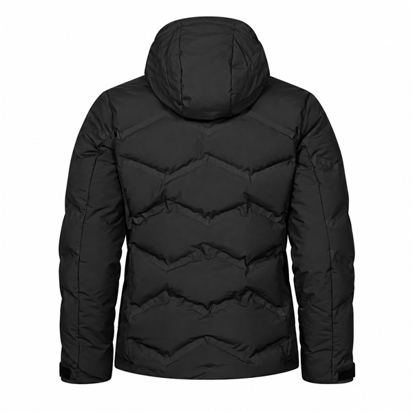 Men's HALTI Nordic Arcty II Black Ski Puffy Jacket in elegant black P99 Black. Advanced seamless welded insulation construction Microtherm Arcty, synthetic Microtherm Thermofill insulation from 100% recycled polyester, and water-repellent X-Welded material provide effective protection against cold and moisture. The jacket features a water column of 15,000 mm, breathability 15,000 g/m²/24 h, fixed adjustable hood, ventilation openings, water-repellent front zipper, and internal snow guard.