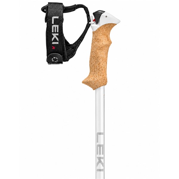 Lahke ženske smučarske palice LEKI Stella S z ročajem Trigger S SL, nastavljivim trakom in konico Ice Tip.