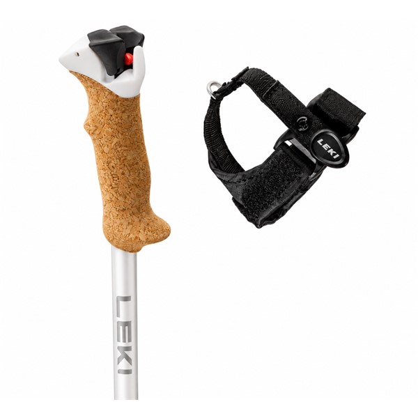 Lahke ženske smučarske palice LEKI Stella S z ročajem Trigger S SL, nastavljivim trakom in konico Ice Tip.
