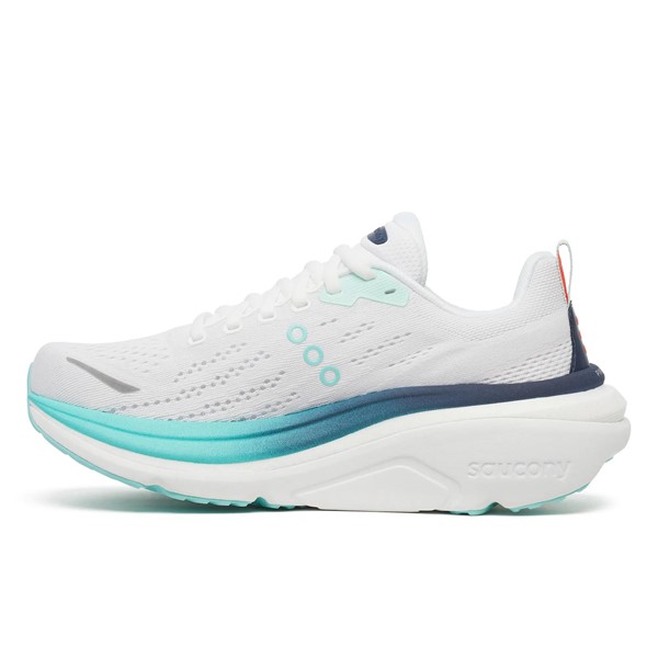 Maksimalno blažene ženske tekaške superge Saucony Hurricane 25 s peno PWRRUN PB, podporo CenterPath in trpežnim podplatom XT-900.
