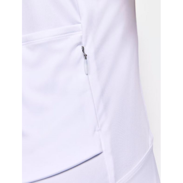 The CRAFT CORE ESSENCE JERSEY women's cycling shirt is a soft and stretchy cycling shirt that offers good moisture transport and comfort. Four pockets on the back, silicone prints for optimal fit. Made from 100% recycled materials.