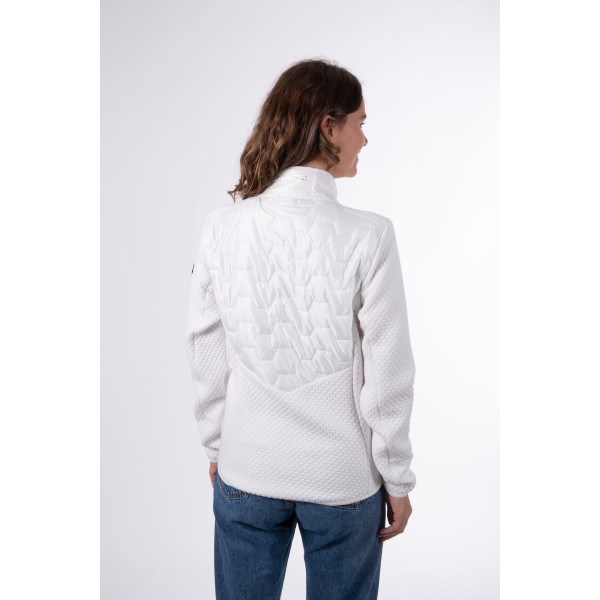 The AULP CELSI women's hybrid jacket in white offers the perfect balance of warmth, comfort, and freedom of movement. Lightweight, with soft fleece and effective insulation – ideal for layering on cold days.
