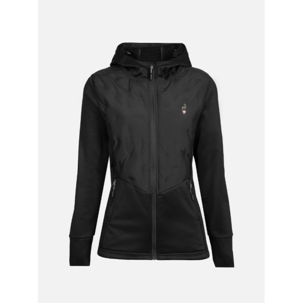 Ženska hibridna jopica AULP VOLTA združuje raztegljive materiale in toplotno varjene prešite dele za optimalno toplino in svobodo gibanja. Z nastavljivo kapuco je idealna za outdoor aktivnosti v hladnejšem vremenu.