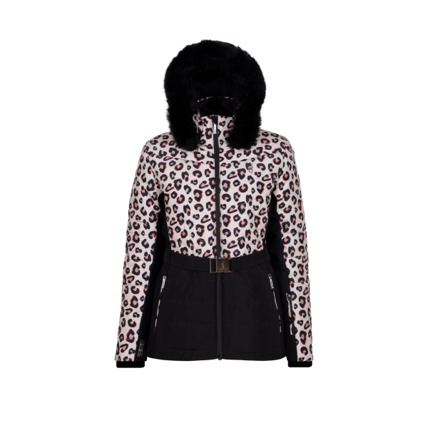 Popolna kombinacija stila in funkcionalnosti: ženska smučarska jakna AULP Capri Leopard z 15K/15K membrano, toplotno izolacijo do 300 g, odstranitvijo kapuce in dizajnom v leopard vzorcu. Zanesljiva zaščita in eleganca na smučišču.