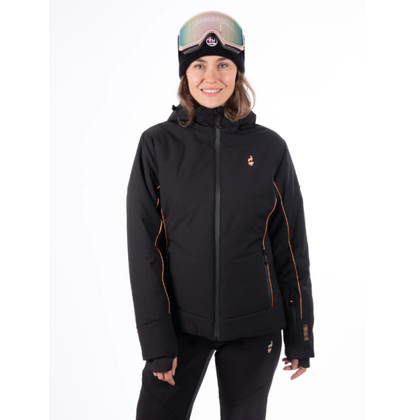 Ženska smučarska jakna AULP CELLY nudi vodoodporno in zračno zaščito, popolnoma lepljene šive ter snežni pas za brezskrbno smučanje. Stranski softshell paneli zagotavljajo večjo svobodo gibanja in udobje v vseh razmerah.
