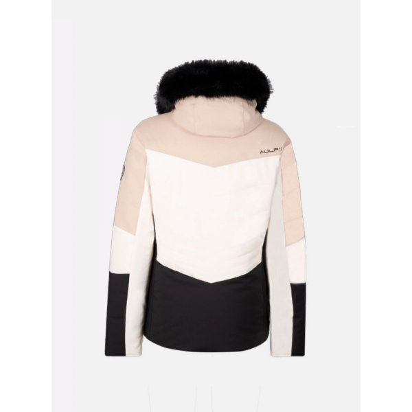 The women's ski jacket AULP SANDI combines an elegant look, top-notch thermal insulation, and 15K/15K protection against snow and wind. Ideal for demanding skiers.