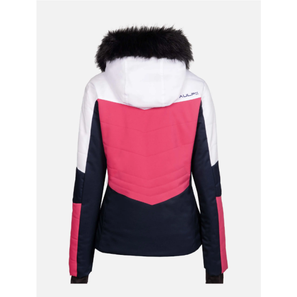 Ženska smučarska jakna AULP SANDI združuje eleganten videz, vrhunsko toplotno izolacijo in 15K/15K zaščito pred snegom in vetrom. Idealna za zahtevne smučarke.
