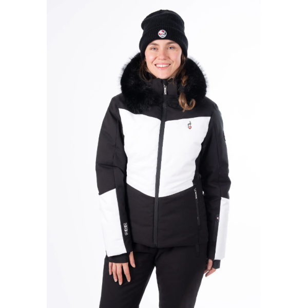 The women's ski jacket AULP SANDI combines an elegant look, top-notch thermal insulation, and 15K/15K protection against snow and wind. Ideal for demanding skiers.