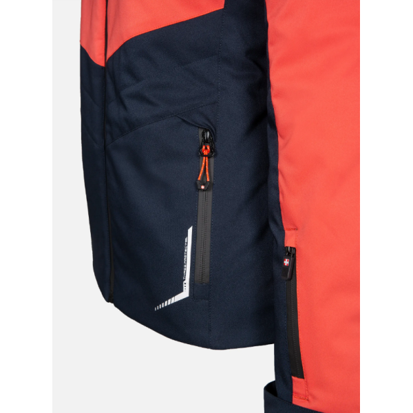 Ženska smučarska jakna AULP SOFIA GRENADINE združuje eleganten slim fit kroj in zanesljivo 10K/10K zaščito pred snegom in vetrom. Snemljiva kapuca, Lycra manšete in snežni pas za popolno udobje na smučišču.