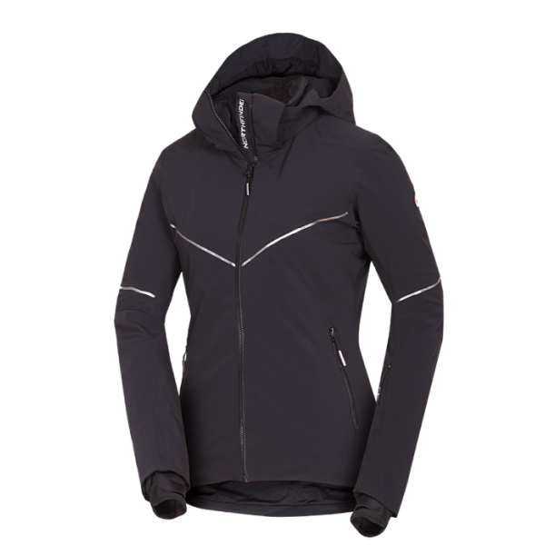 Ženska smučarska jakna NORTHFINDER DEBBY združuje raztegljiv 10K/10K material, izolacijo PrimaLoft® Eco Black in RECCO® varnostni sistem. Elegantna, topla in vodoodporna izbira za zahtevne smučarke.