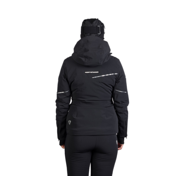 Ženska smučarska jakna NORTHFINDER DEBBY združuje raztegljiv 10K/10K material, izolacijo PrimaLoft® Eco Black in RECCO® varnostni sistem. Elegantna, topla in vodoodporna izbira za zahtevne smučarke.