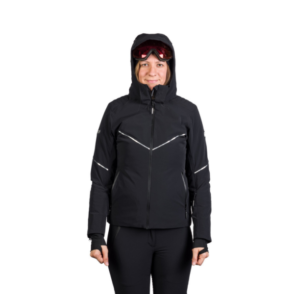 Ženska smučarska jakna NORTHFINDER DEBBY združuje raztegljiv 10K/10K material, izolacijo PrimaLoft® Eco Black in RECCO® varnostni sistem. Elegantna, topla in vodoodporna izbira za zahtevne smučarke.