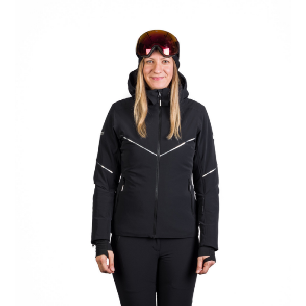 Ženska smučarska jakna NORTHFINDER DEBBY združuje raztegljiv 10K/10K material, izolacijo PrimaLoft® Eco Black in RECCO® varnostni sistem. Elegantna, topla in vodoodporna izbira za zahtevne smučarke.