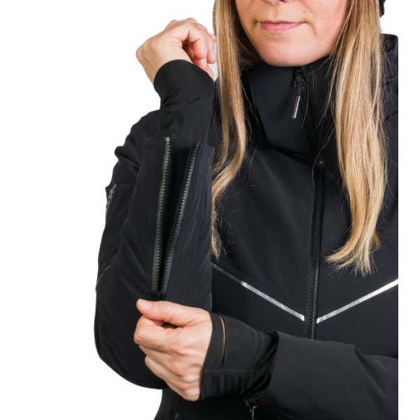 Ženska smučarska jakna NORTHFINDER DEBBY združuje raztegljiv 10K/10K material, izolacijo PrimaLoft® Eco Black in RECCO® varnostni sistem. Elegantna, topla in vodoodporna izbira za zahtevne smučarke.