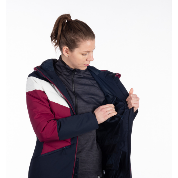 Ženska smučarska jakna NORTHFINDER IDA združuje moderen dizajn, 10K/10K vodoodporno zaščito in toplo sintetično izolacijo. Snežni pas, fiksna 3D kapuca in PFC-free obdelava za popolno udobje na smučišču.