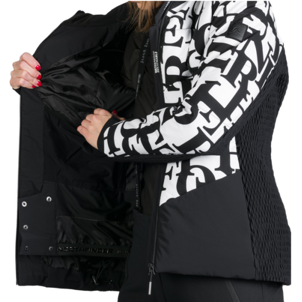 Odkrij žensko smučarsko jakno NORTHFINDER LIZ z 10K/10K membrano, toplo izolacijo in sodobnim dizajnom. Zanesljiva zaščita pred snegom in vetrom za udobno smučanje. Na voljo pri AS Sport Outlet.