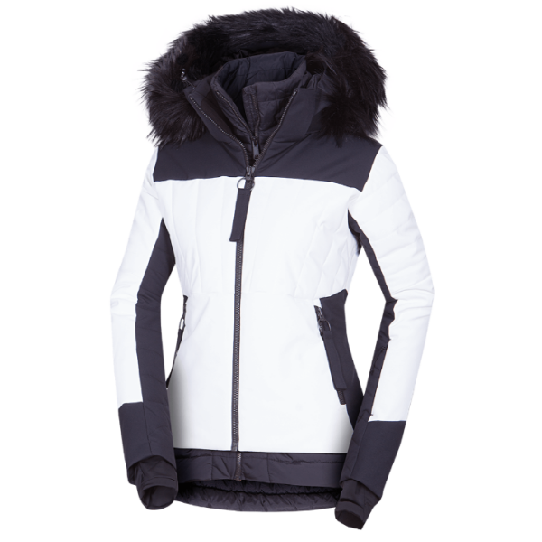 Odkrij žensko smučarsko jakno NORTHFINDER TAYLER – 2-v-1 model z vodoodporno membrano, snemljivo notranjo podlogo, snežnim pasom in kapuco z odstranljivim krznom. Idealen za smučanje in zimske aktivnosti!