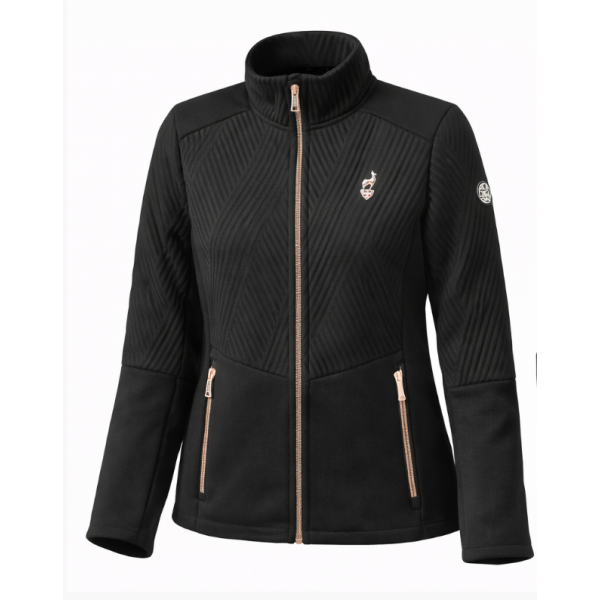 Ženska smučarska jopica AULP BATIK iz mehkega žakardnega pletiva nudi toplino, udobje in eleganten videz. Popolna kot midlayer pod smučarsko jakno ali za sproščene dni v hladnejšem vremenu.