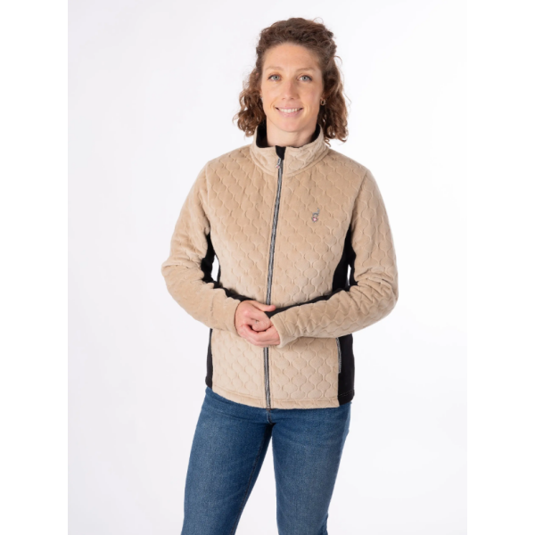 Ženska smučarska jopica AULP VERSA v bež barvi združuje mehak velur in flis za vrhunsko toplino in udobje. Vsestranski dizajn je idealen kot midlayer pod smučarsko jakno ali za vsakodnevno nošenje v hladnejših dneh.