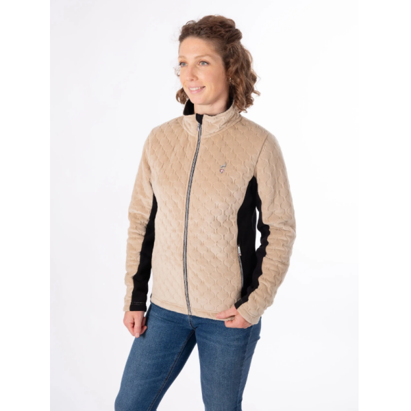 Ženska smučarska jopica AULP VERSA v bež barvi združuje mehak velur in flis za vrhunsko toplino in udobje. Vsestranski dizajn je idealen kot midlayer pod smučarsko jakno ali za vsakodnevno nošenje v hladnejših dneh.