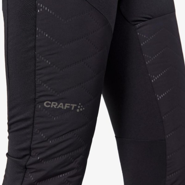 The women's long leggings CRAFT ADV SUBZ TIGHTS 3 are very functional leggings for winter activities such as running, hiking, and cross-country skiing. With a special quilted, padded, insulation membrane on the front.