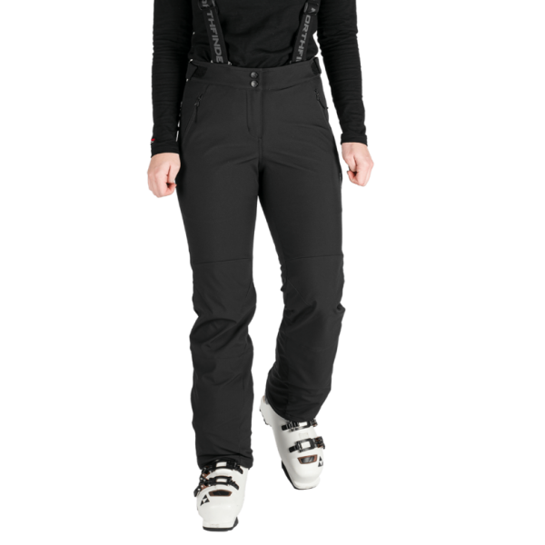 Odkrijte udobne in tople ženske softshell smučarske hlače Northfinder Taya z vodnim stolpcem 10.000 mm, zračnostjo 5.000 g/m²/24 h, notranjimi gamašami in ojačanim spodnjim delom. Idealne zimske hlače za smučanje z odlično zaščito proti vetru in vlagi.