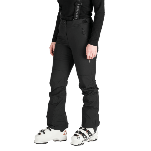 Odkrijte udobne in tople ženske softshell smučarske hlače Northfinder Taya z vodnim stolpcem 10.000 mm, zračnostjo 5.000 g/m²/24 h, notranjimi gamašami in ojačanim spodnjim delom. Idealne zimske hlače za smučanje z odlično zaščito proti vetru in vlagi.