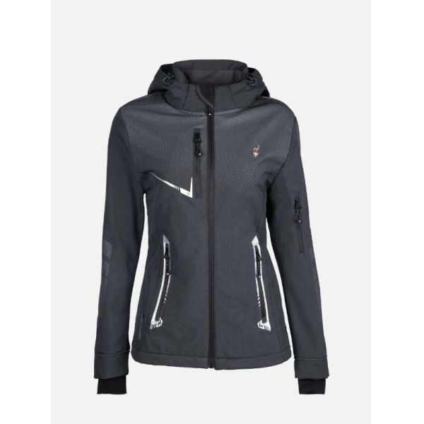 Ženski softshell AULP NELKA v sivi barvi združuje športni slog in funkcionalnost. Raztegljiv material, snemljiva kapuca in Lycra manšete s palčnimi odprtinami zagotavljajo udobje pri vseh outdoor aktivnostih.