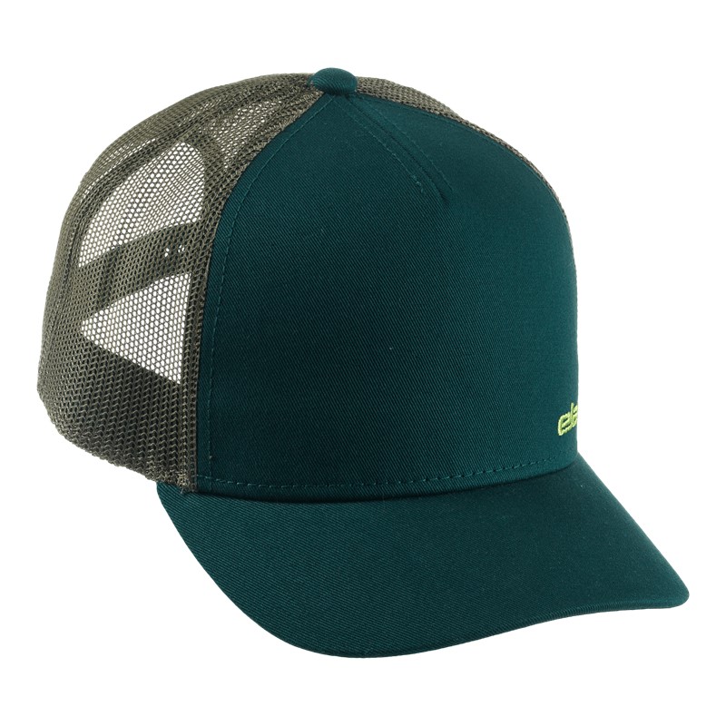 Unisex kapa s šiltom ELAN Trucker Petrol U z mrežastim zadnjim delom in logotipom