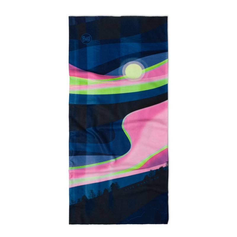 Topla in raztegljiva BUFF® tuba Larto Navy nudi zaščito pred soncem, vetrom in mrazom. Idealna za tek, smučanje, pohodništvo in outdoor aktivnosti.