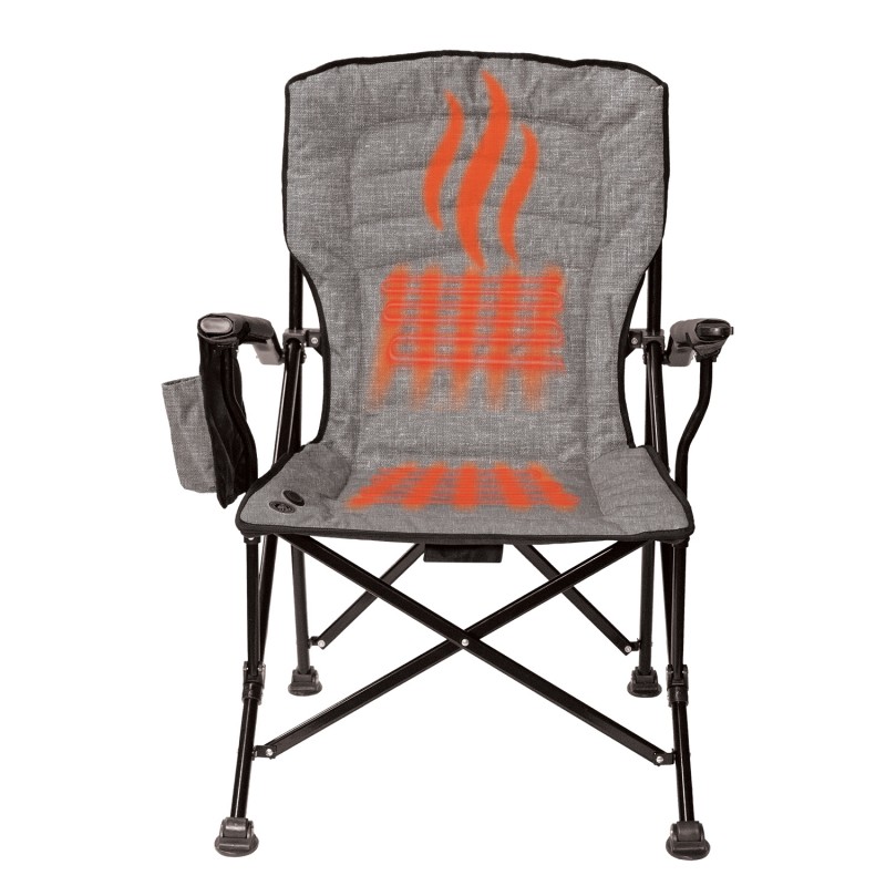 The foldable heating chair KUMA Power Bank/Bluetooth is an innovative solution for outdoor comfort. Enjoy adjustable temperature with the Duo-heat system, controlled via the Kuma Heated app.