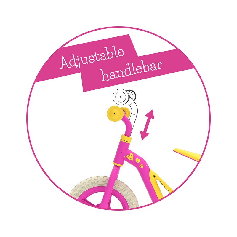 Charlie je  zelo lahek poganjalec z EVA gumami, odpornimi na predrtje. Z visokokakovostnim kovinskim okvirjem tehta samo 2,5 kg. Kot nalašč za trening motoričnih spretnosti vašega malčka, za ravnotežje in za učenje krmiljenja. 